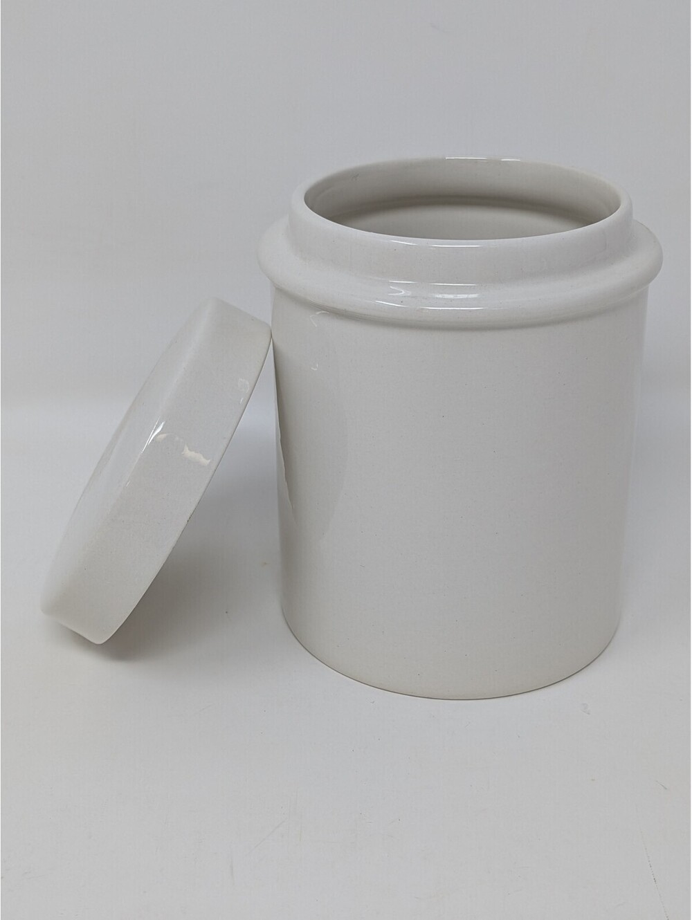 Vintage Burleigh Ironstone Plain Creamware Lidded Storage Canister Jar